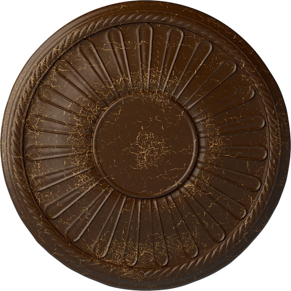 Ekena Millwork Leandros Ceiling Medallion (Fits Canopies up to 6 3/8"), 19 7/8"OD x 1 1/4"P, Root Beer Crackle CM22LNRBC - main